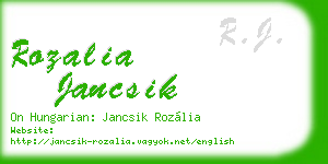 rozalia jancsik business card